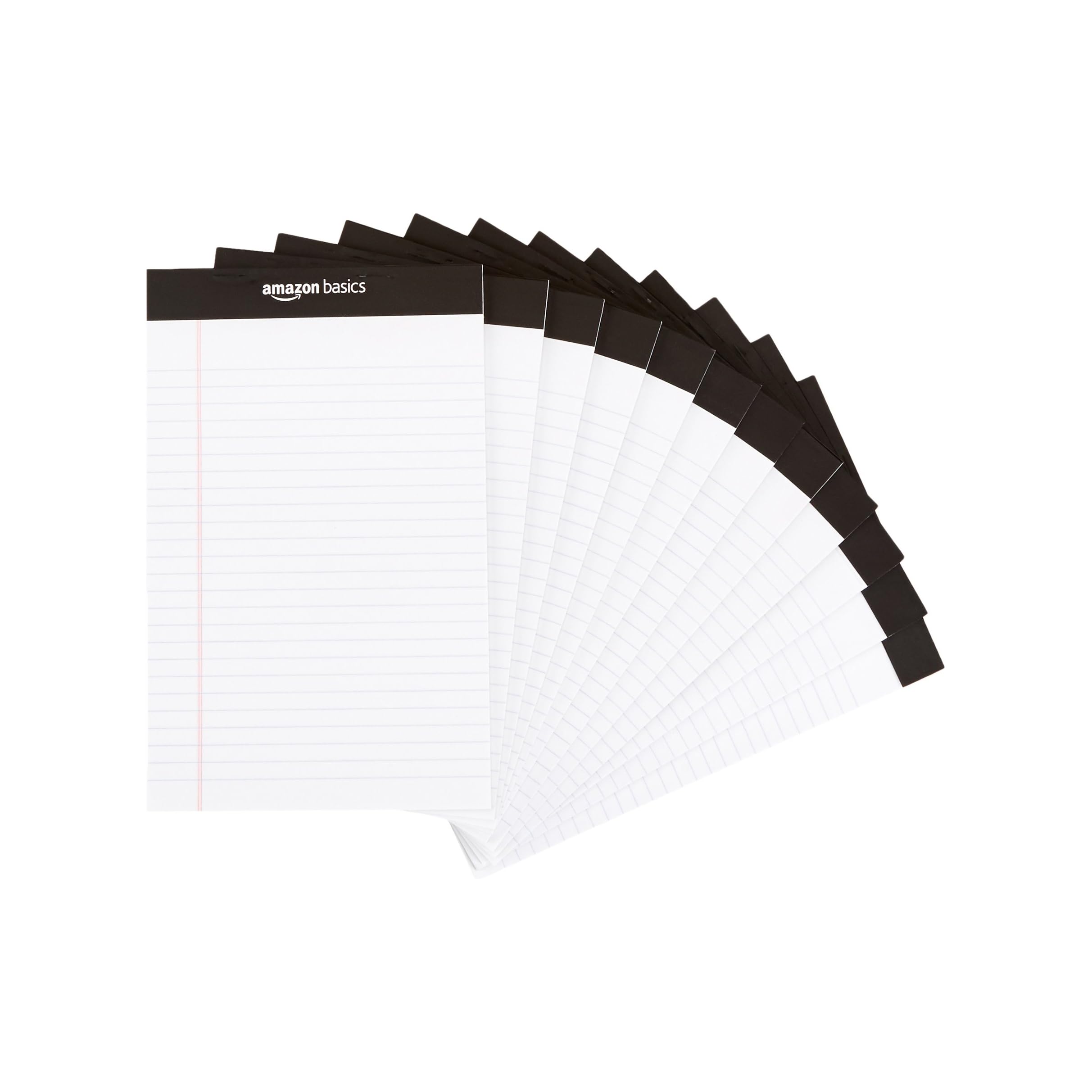 Amazon Basics Narrow Ruled 5-Inch by 8-Inch Lined Writing Note Pads, 6 Count (50 Sheet Pads), Multicolor