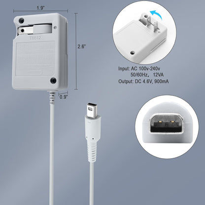 3DS Charger for Nintendo 3DS/ DSi/DSi XL/ 2DS/ 2DS XL/New 3DS 100-240V Wall Plug Adapter