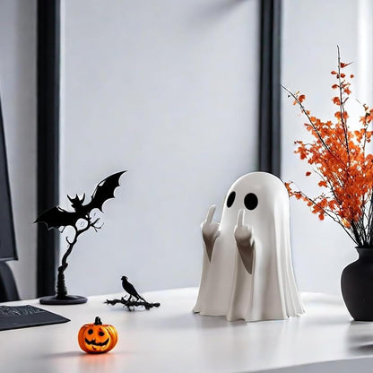 Halloween Ghost Figurine - Halloween Decor Indoor, Cute Finger Ghost Ornaments, Spooky Ghost Decorations, Funny Coffee Table Centerpieces, Home Office Decor