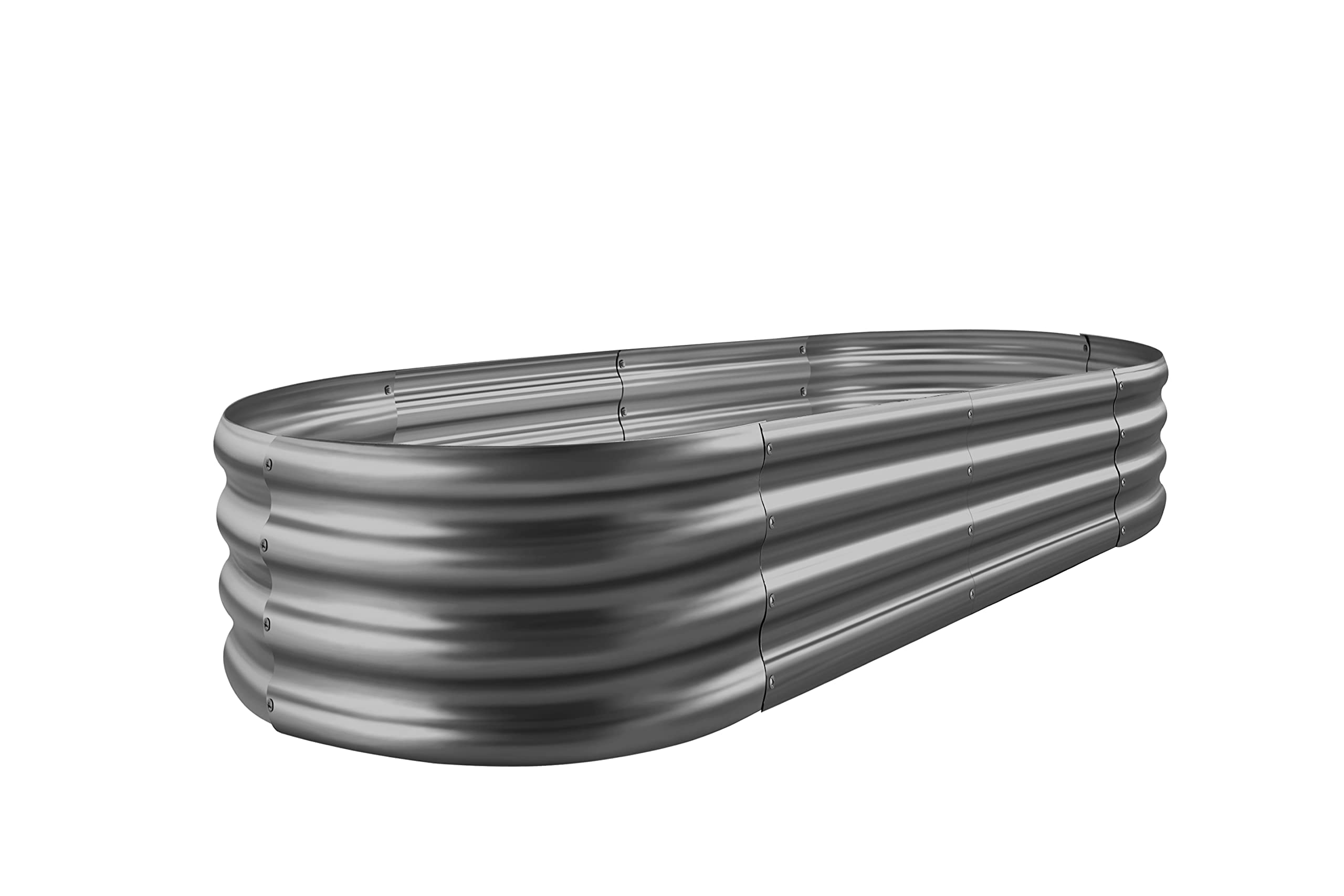 Land Guard Galvanized Raised Garden Bed Kit, Galvanized Planter Garden Boxes Outdoor, Oval Large Metal for Vegetables…………
