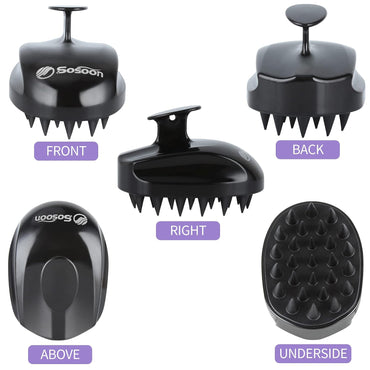 Scalp Massager Shampoo Brush, Hair Scalp Scrubber Shower Hair Brush Head Massager for Stress Relax Hair Growth, Dandruff Brush Scalp Exfoliator for Women Men Kids Pets, Black