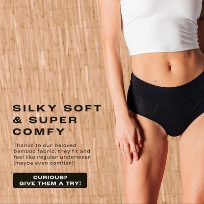Bambody Absorbent Panties, Period Underwear for Women and Teens - All-Day Long - Overnight Protection- Postpartum, Leakproof