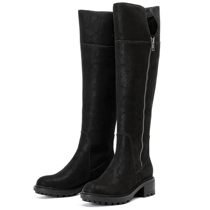 Women's Knee High Boots Stylish Comfort Round Toe Tall Riding Combat Boot Classic Fashion Fall Winter Boots for Women.