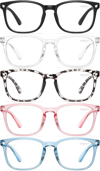 Blue Light Blocking Glasses - Fashion Square Fake Eyeglasses, Anti UV Ray Computer Gaming Glasses Blue Blockers for Women/Men