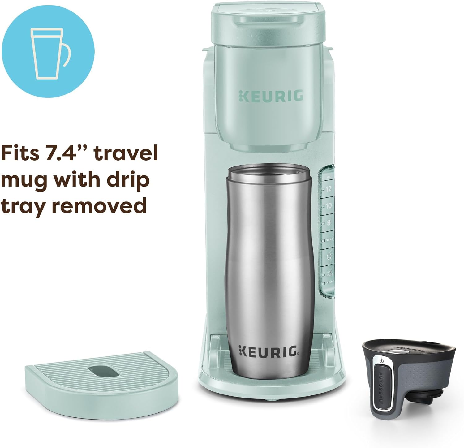 Keurig K-Express Single Serve K-Cup Pod Coffee Maker, 3 Brew Sizes, Strong Button Feature, 42oz Removable Reservoir, Mint