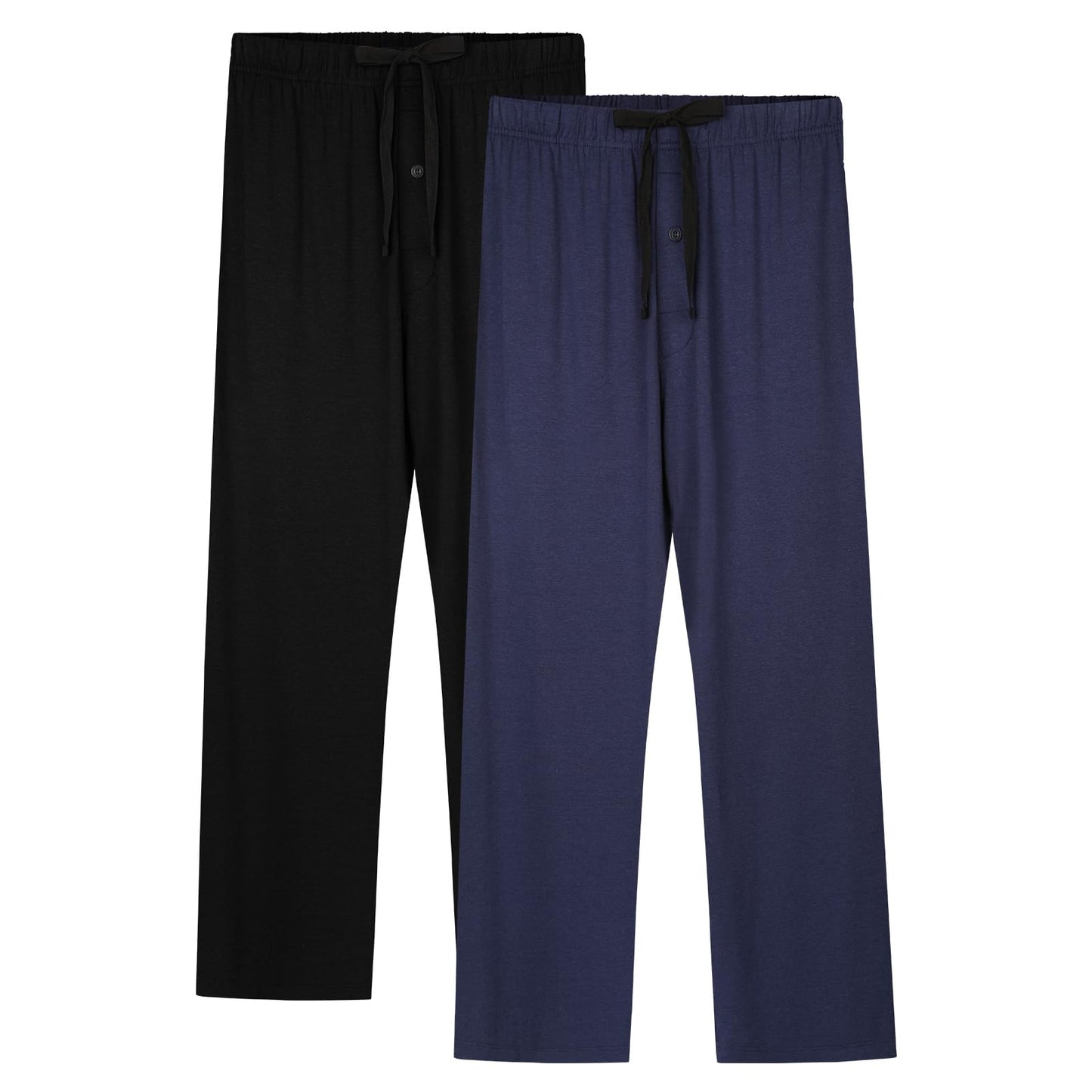 BAMBOO COOL Mens Pajama Pants Sleep Lounge Bottoms Soft Comfy Pj Pant Sleepwear with Pockets 2 Pack