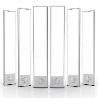 6 Pack Under Cabinet Lights Wireless, 32 LED Motion Sensor Light Indoor Rechargeable Magnetic Closet Lights Battery Operated, Under Counter Lights for Kitchen, Wardrobe, Hallway, Stairs