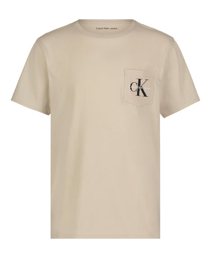 Calvin Klein Boys' Short Sleeve Pocket Logo Crew Neck T-Shirt, Soft, Comfortable, Relaxed Fit