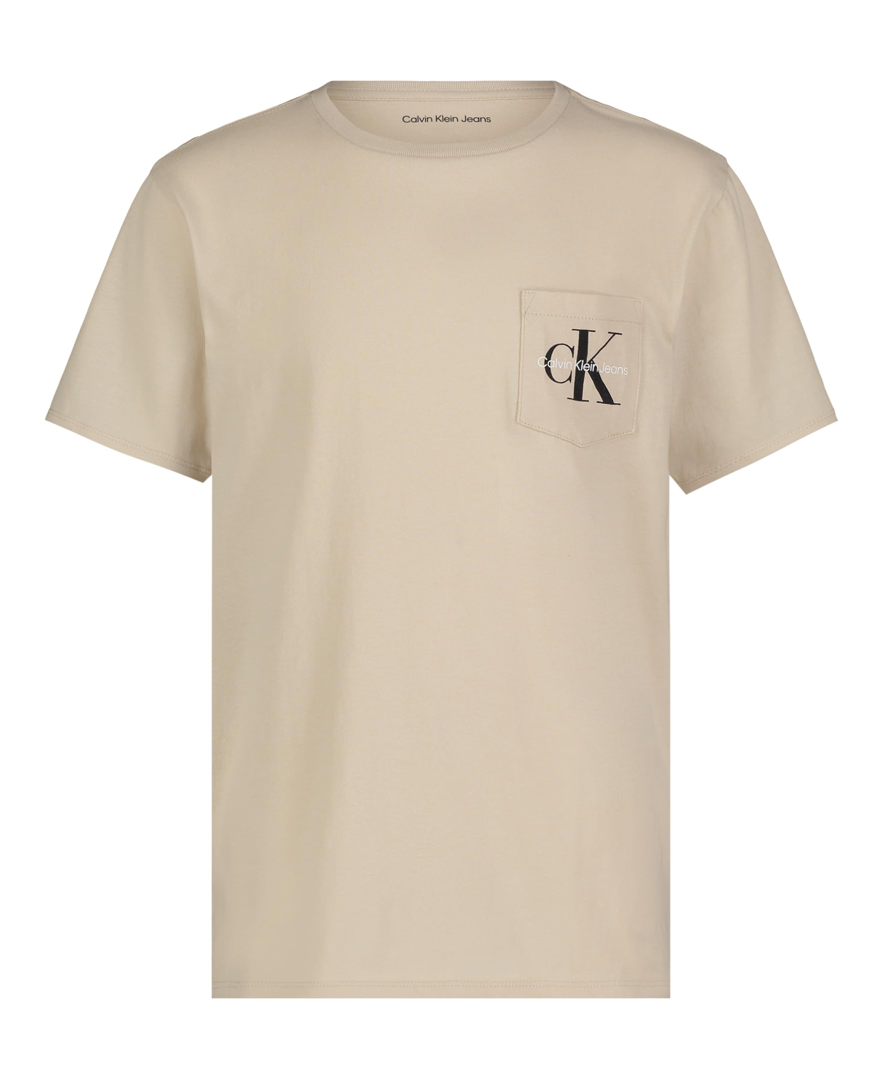 Calvin Klein Boys' Short Sleeve Pocket Logo Crew Neck T-Shirt, Soft, Comfortable, Relaxed Fit