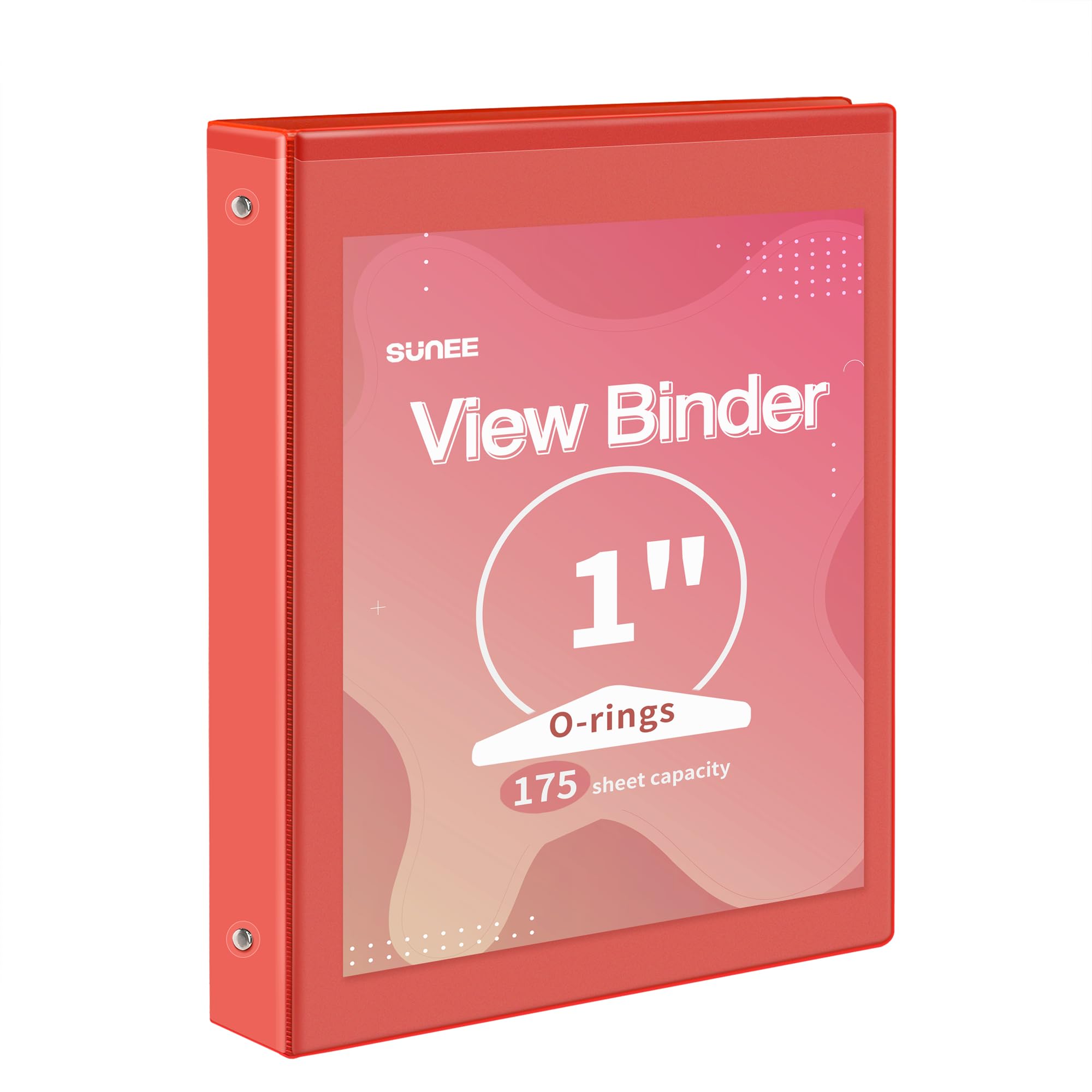 SUNEE 3 Ring Binder 1 Inch 1 Pack, Clear View Binder Three Ring PVC-Free (Fit 8.5x11 Inches) for School or Office Supplies, White