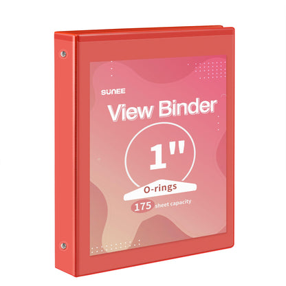 SUNEE 3 Ring Binder 1 Inch 1 Pack, Clear View Binder Three Ring PVC-Free (Fit 8.5x11 Inches) for School or Office Supplies, White