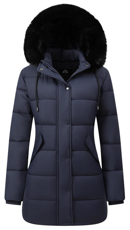 GOLDLADIES Women's Winter Coat Long Waterproof Parka - Warm Snow Jacket for Women,Windproof Winter Jacket for Cold Weather