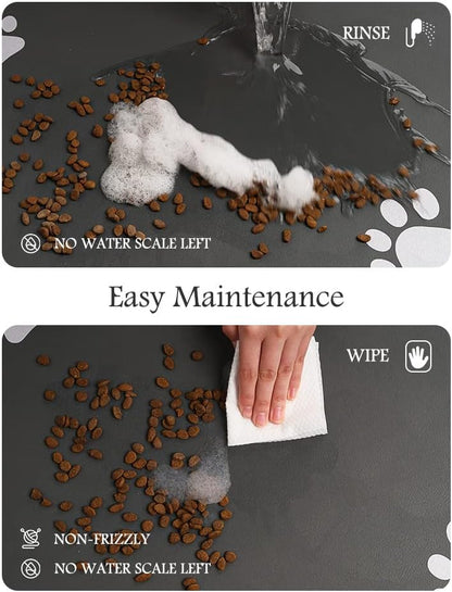 Pet Feeding Mat-Absorbent Dog Mat for Food and Water Bowl-No Stains Quick Dry Dog Water Dispenser Mat-Dog Accessories Pet Supplies-Dog Water Bowl for Messy Drinkers