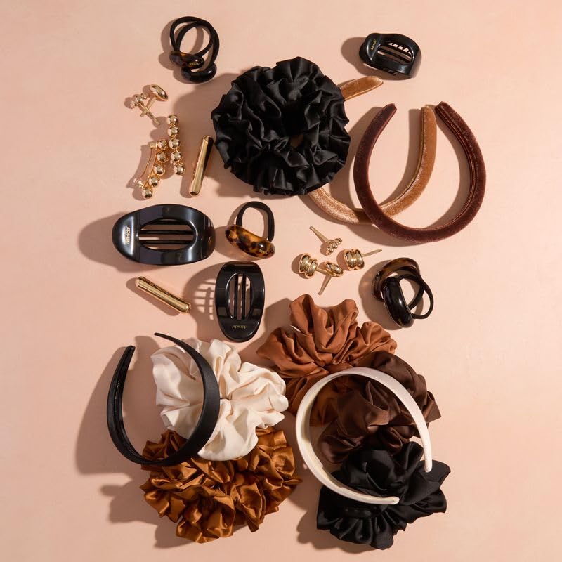 Kitsch Medium Flat Claw Clips for Women - Stylish Flat Hair Clips, Strong Hold for Thick & Fine Hair | Non-Slip for Secure, Comfortable All-Day Wear | Ideal Gifts for Women - Tortoise Design