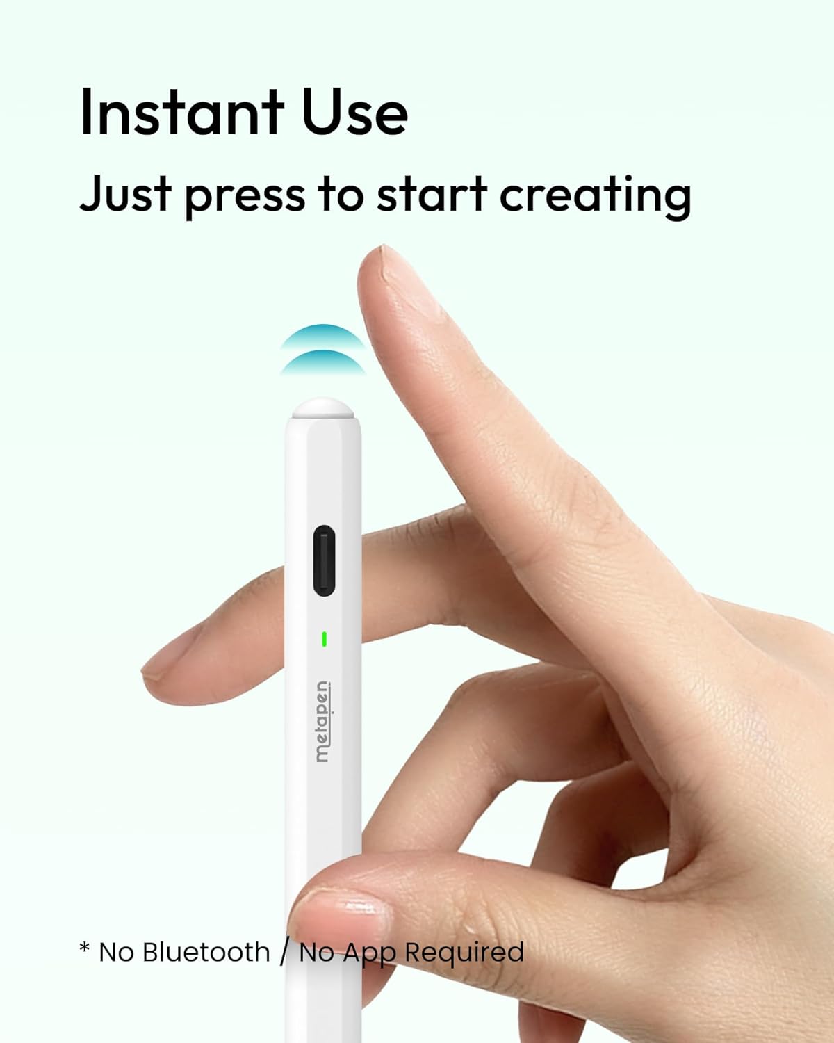 Metapen Pencil Air8 for Apple iPad 2018-2025, 10 Min Faster Charge, Palm Rejection Stylus Pen for iPad a16/11/10/9/8/7/6th Gen, Pro 12.9/11/13-inch M4, Air 3/4/5/M2/M3, Mini 5/6th