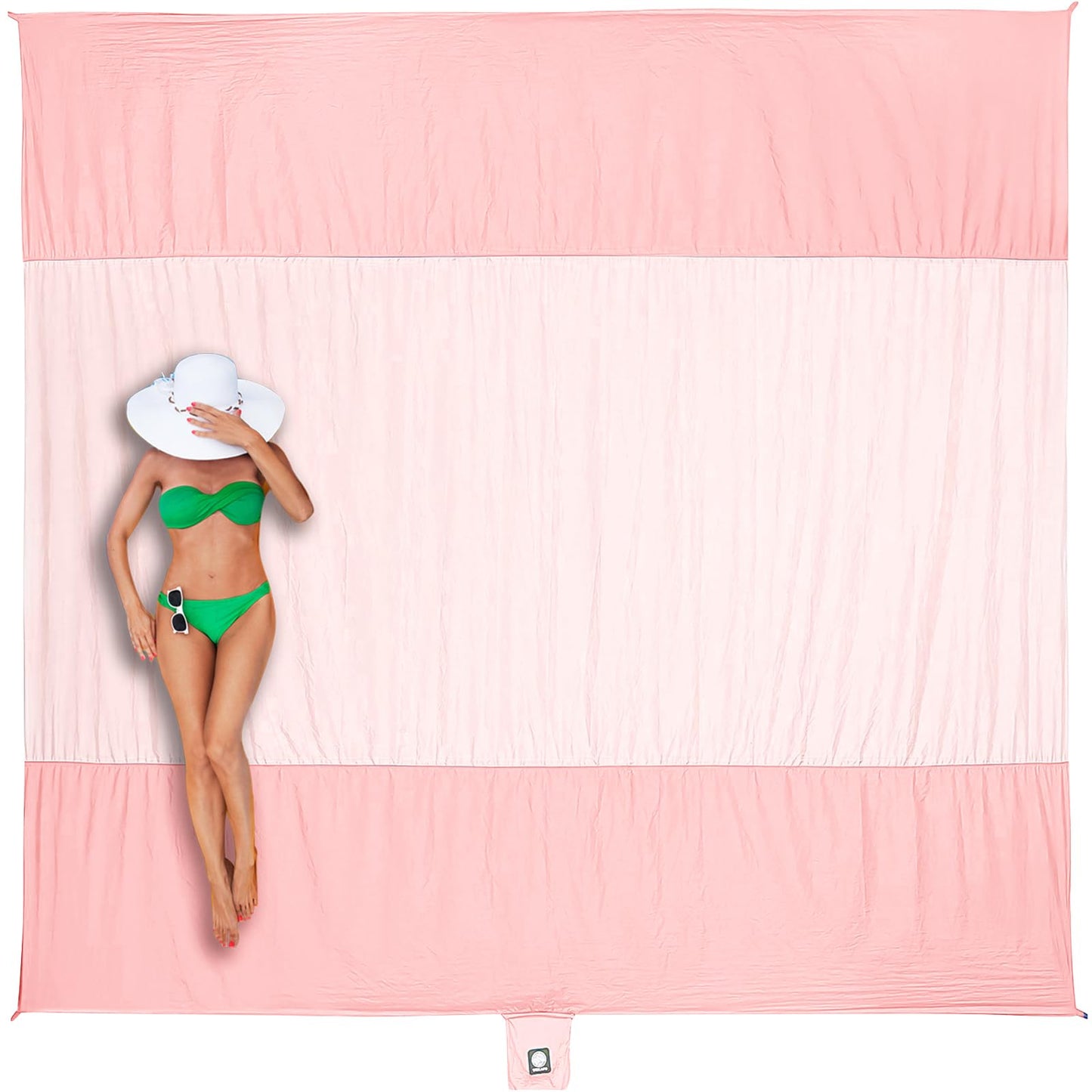 WEKAPO Beach Blanket Sandproof Waterproof, Extra Large Beach Mat, Oversized & Compact Sand Free Mat Quick Drying, Lightweight & Durable with 6 Stakes & 4 Corner Pockets