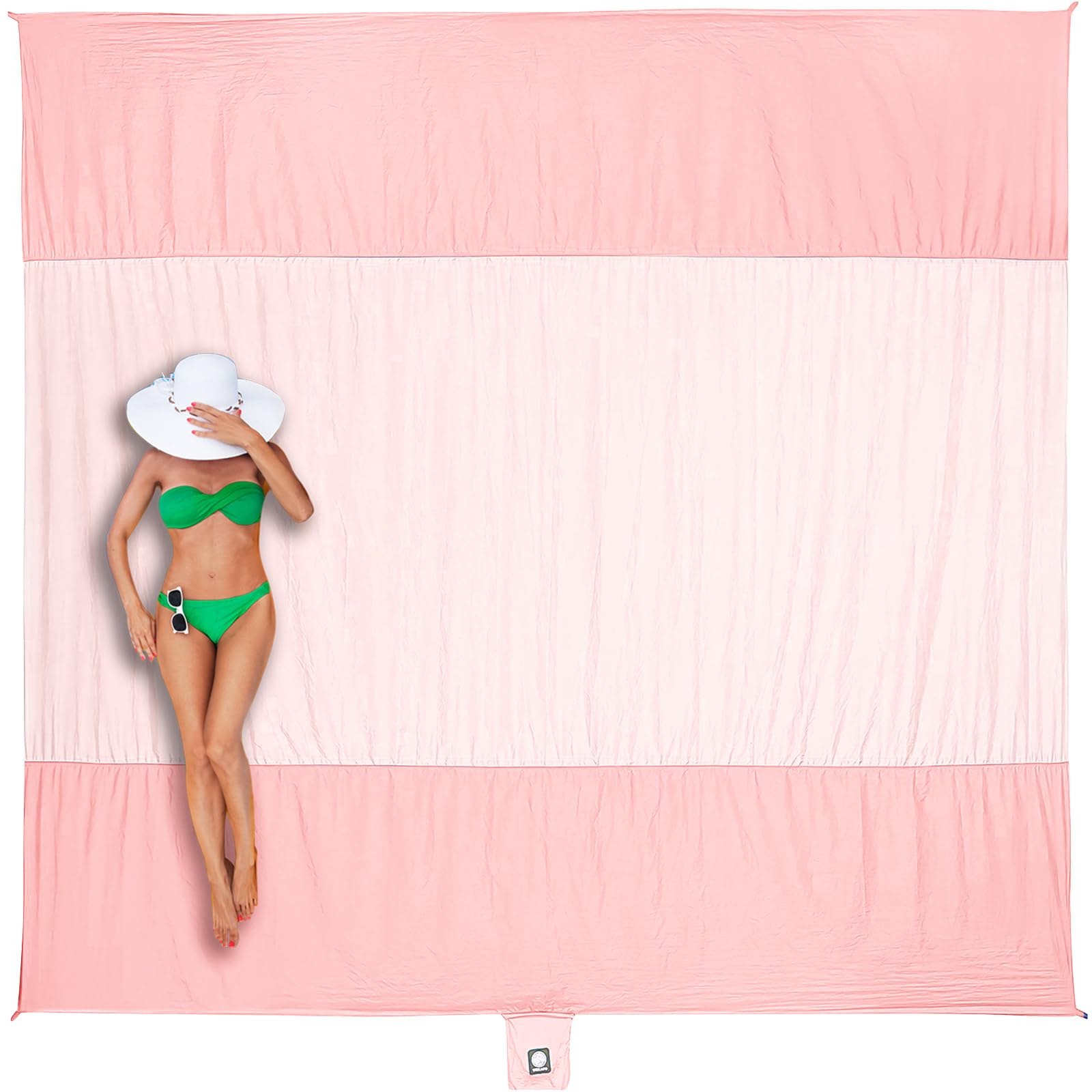 WEKAPO Beach Blanket Sandproof Waterproof, Extra Large Beach Mat, Oversized & Compact Sand Free Mat Quick Drying, Lightweight & Durable with 6 Stakes & 4 Corner Pockets