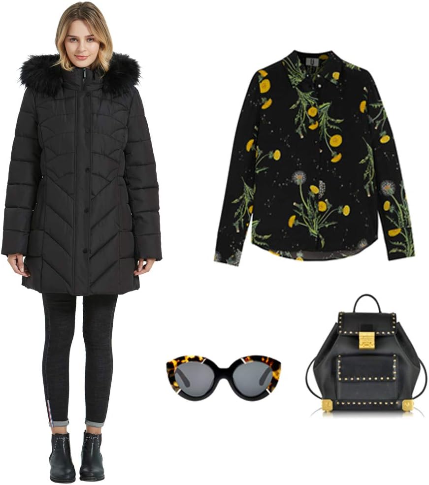 BINACL Women's Winter Warm Thicken Long Outwear Pockets Coat Parka Jacket XS-3XL