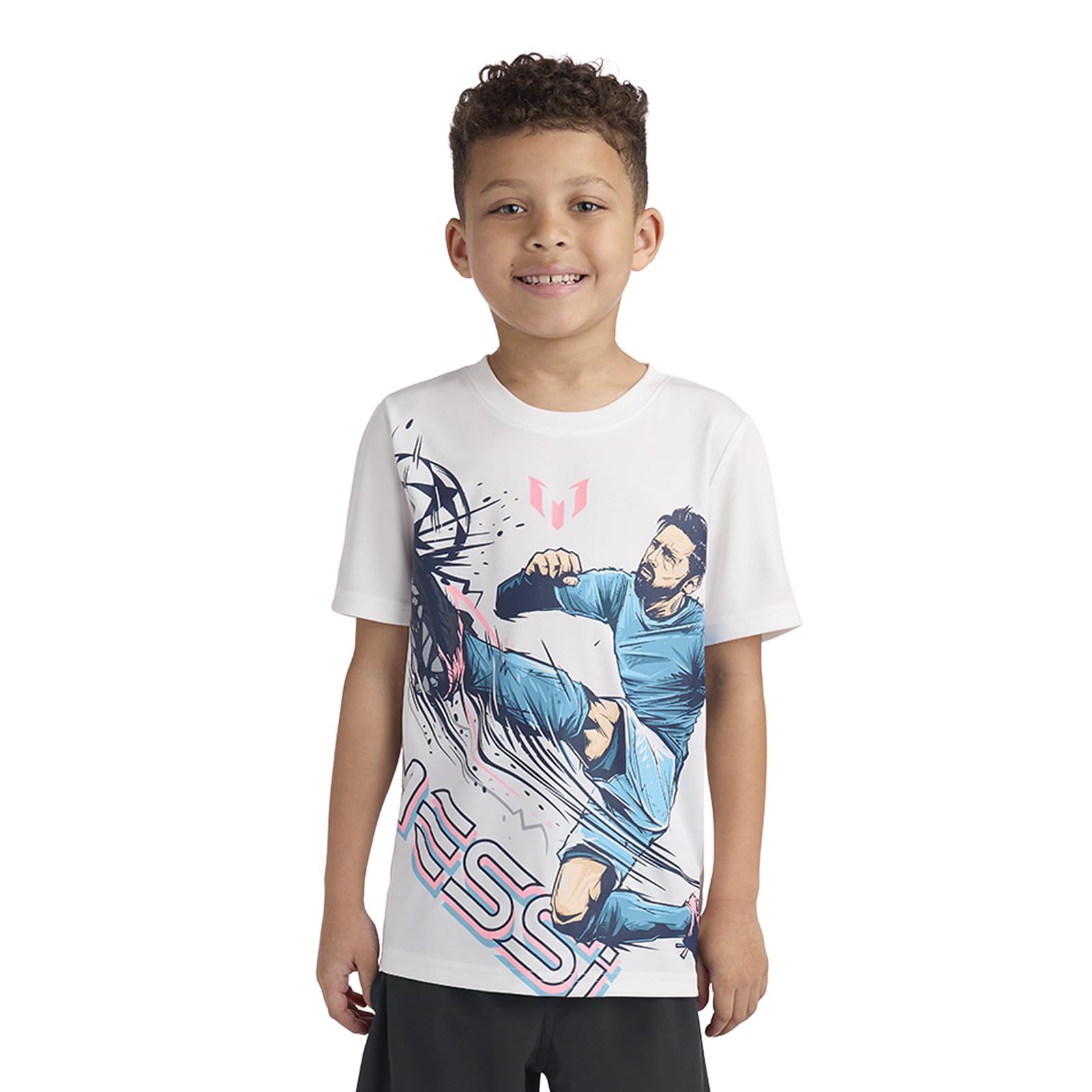 Boys' Lifestyle Short Sleeve Top, Loose-fit Shirt with Logo, Comfortable