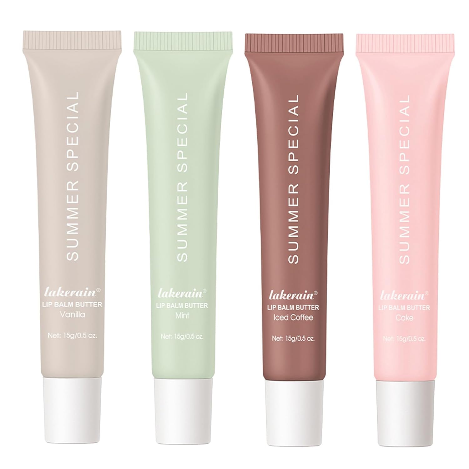 Summer Special Lip Butter Balm - Ultra-Hydrating, Nourishing Lip Care with Natural Ingredients, Shea Butter & Olive Oil, Soothes & Softens Dry Lips (4PCS, 0.5 Fl Oz (Pack of 4))