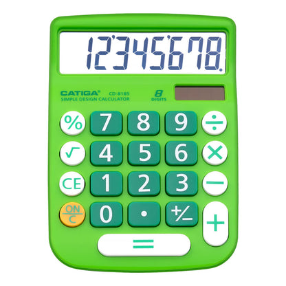 CATIGA Desktop Calculator 8 Digit with Solar Power and LCD Display, Big Buttons, for Home, Office, School, Class and Business, 4 Function Small Basic Calculators for Desk, CD-8185