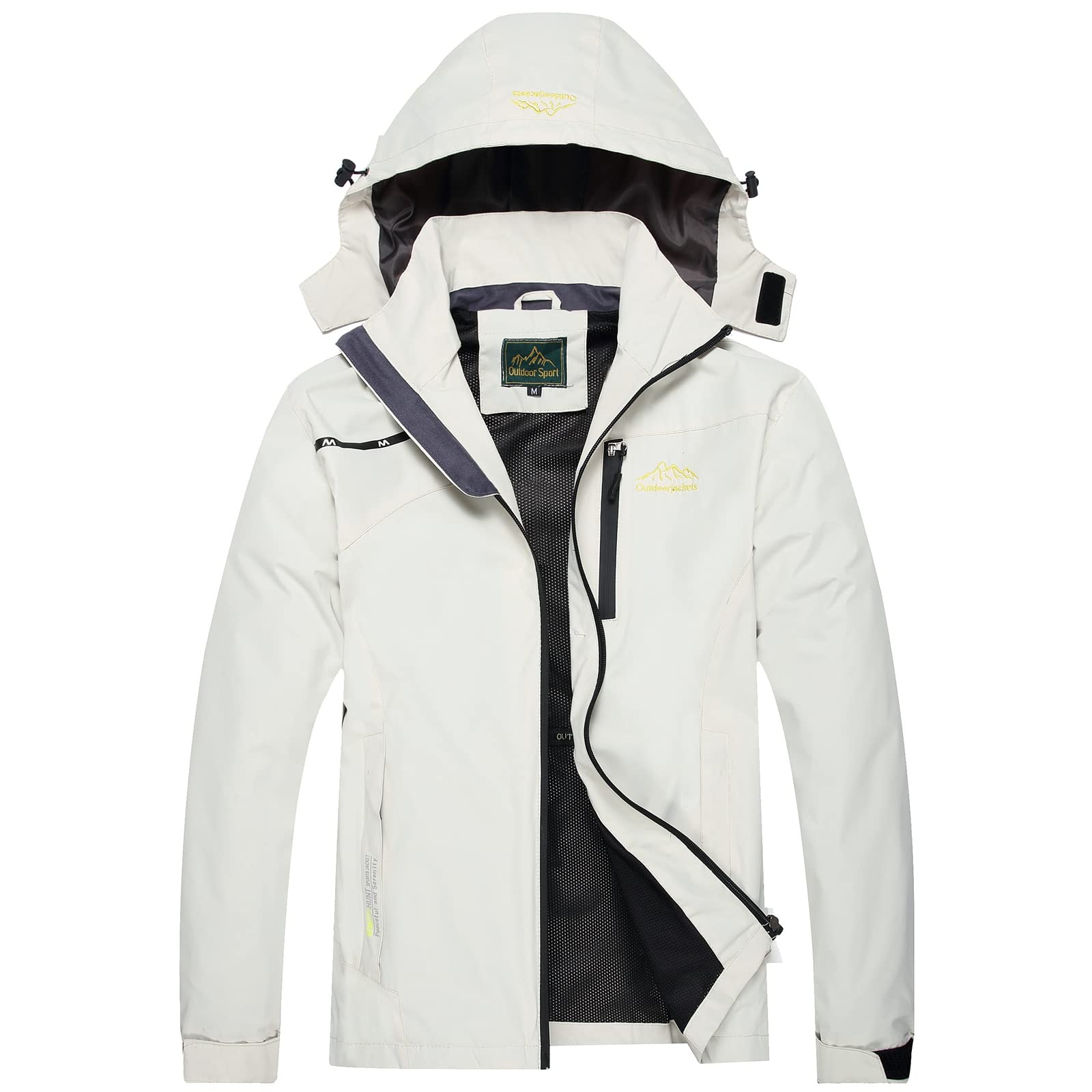 GIISAM Mens Windproof Jacket Waterproof Lightweight Mountain Sport Jacket for Men Hooded Windbreaker Raincoat