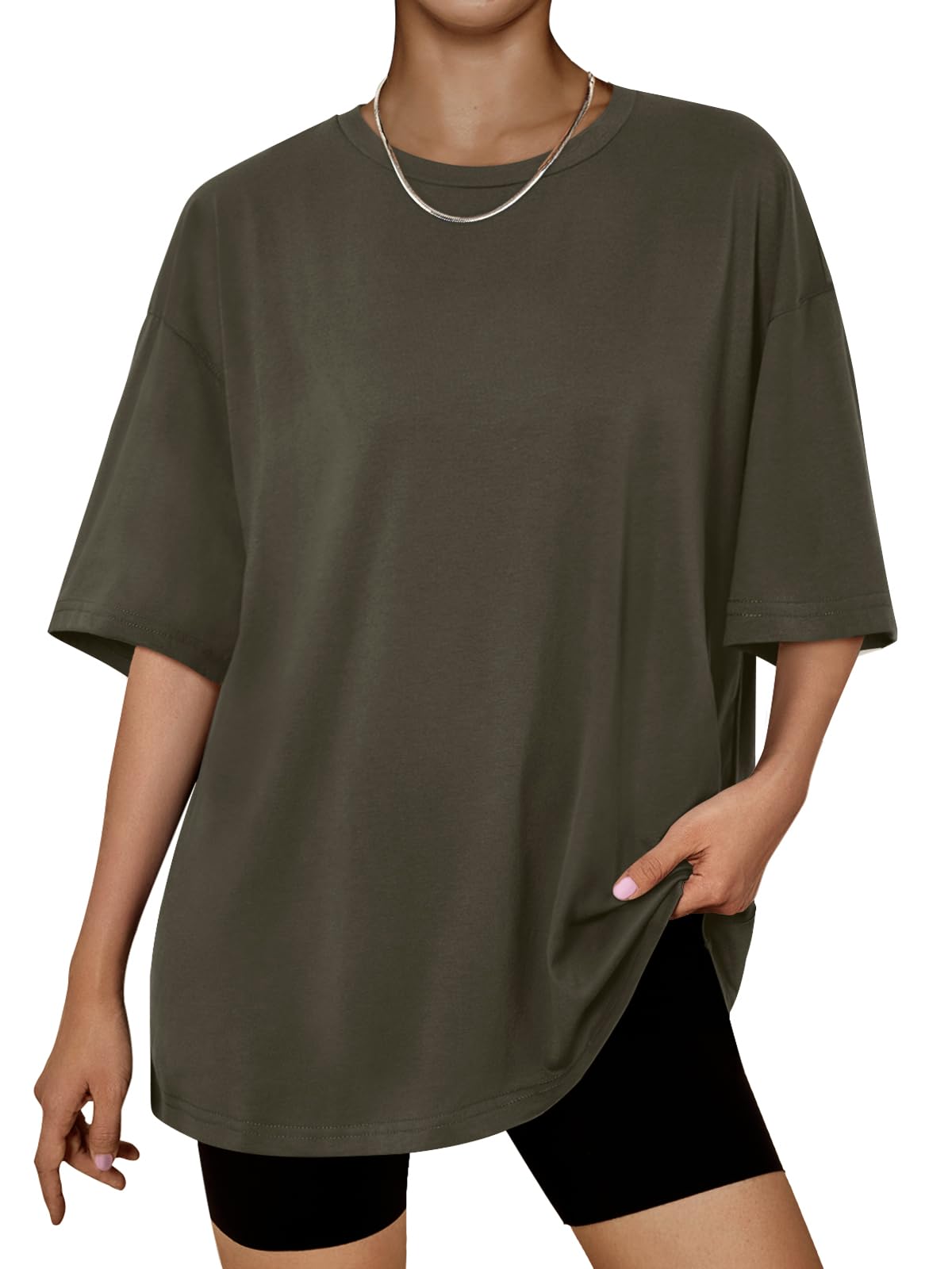 Trendy Queen Womens Oversized Summer T Shirts Plus Size Batwing Cute Casual Tops Short Sleeves Fashion Workout Clothes