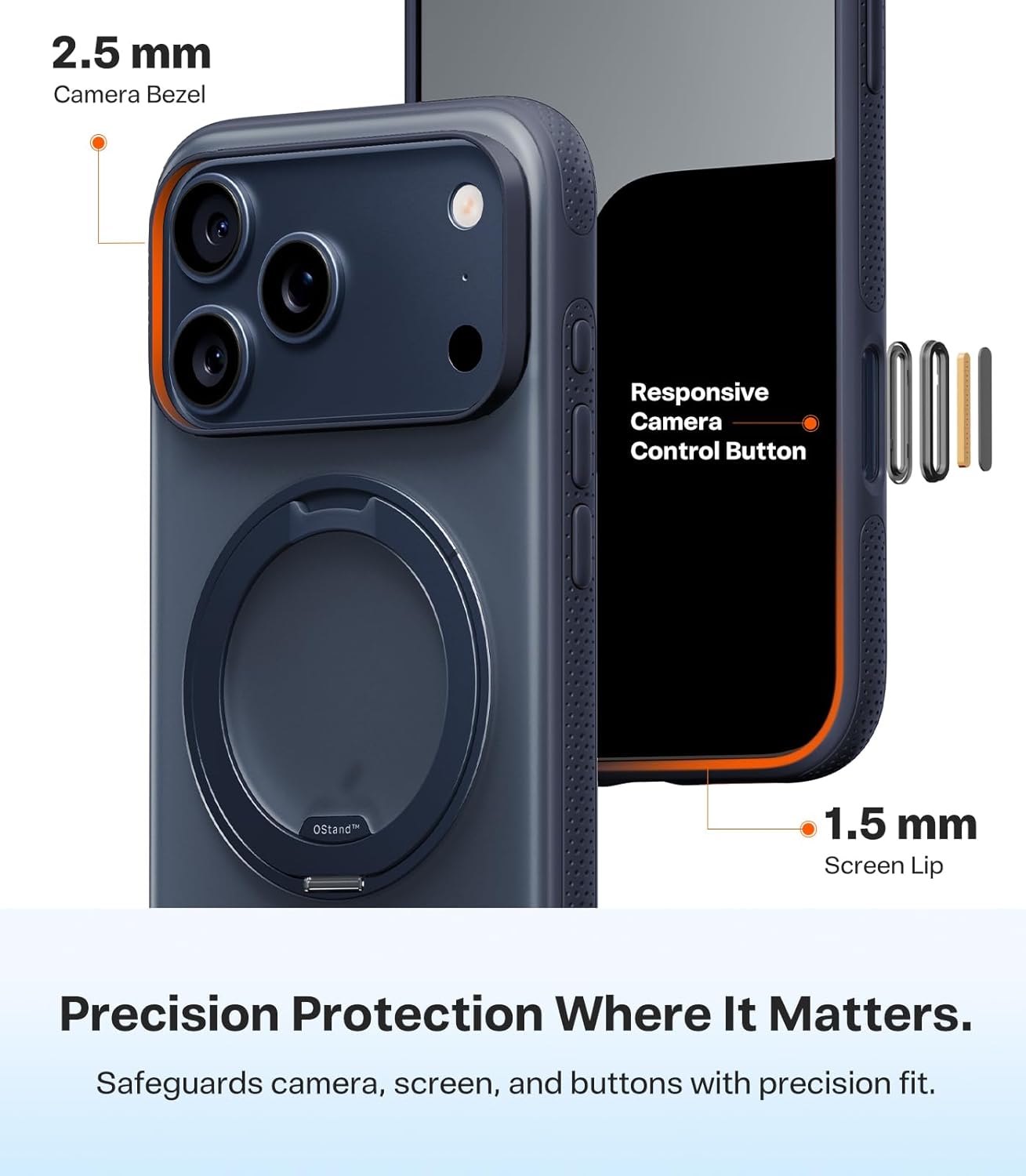 TORRAS 360 Magnetic Stand for iPhone 17 Pro Max Case, [Fit for MagSafe] [4X Military-Grade Protection] Slim Case for iPhone 17 Pro Max, 6.9", Translucent Deep Blue, Ostand O3 Fitness Series