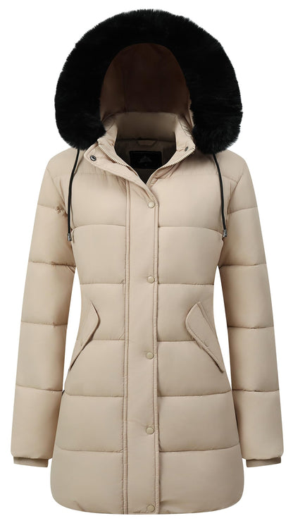 GOLDLADIES Women's Winter Coat Long Waterproof Parka - Warm Snow Jacket for Women,Windproof Winter Jacket for Cold Weather