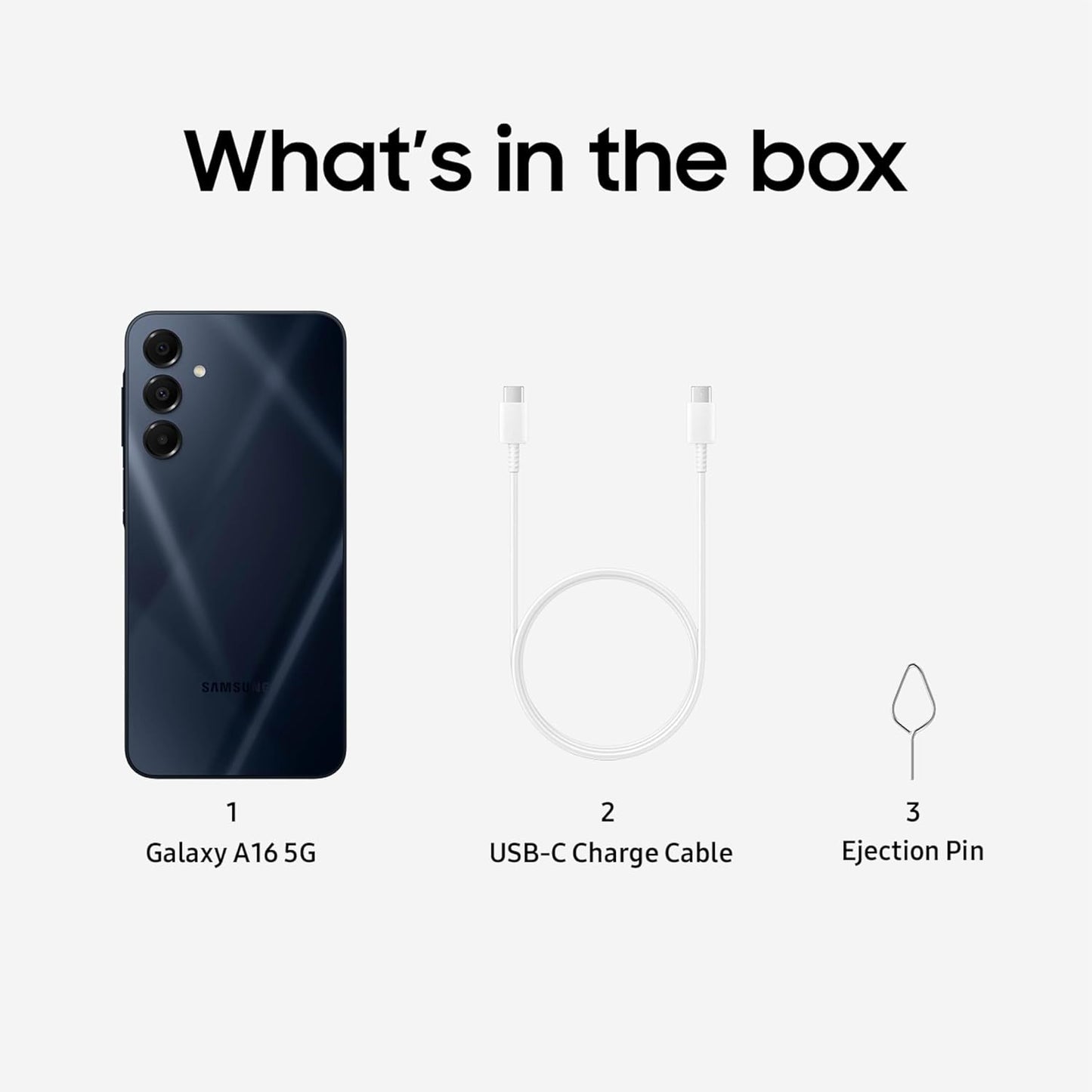 Samsung Galaxy A16 5G A Series, Unlocked Android Smartphone, Large AMOLED Display, Durable Design, Super Fast Charging, Expandable Storage, 5G Connectivity, US Version, 2025, Blue Black