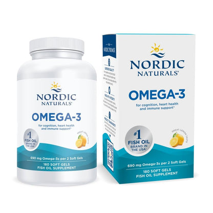 Nordic Naturals Omega-3, Lemon Flavor - 90 Soft Gels - 690 mg Omega-3 - Fish Oil - EPA & DHA - Immune Support, Brain & Heart Health, Optimal Wellness - Non-GMO - 45 Servings