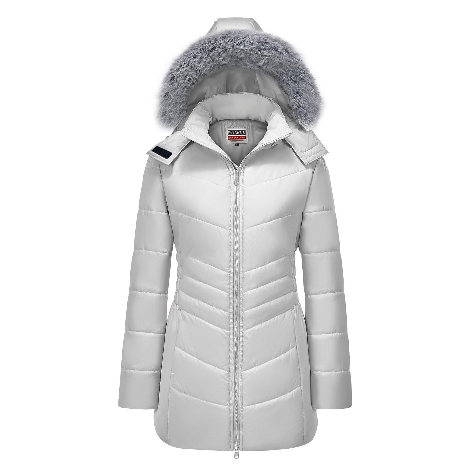 WULFUL Women's Winter Coats Long Warm Thicken Puffer Jackets Outwear With Removable Fur Hood