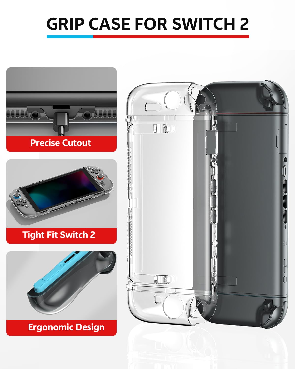 Switch 2 Pro Controllers Accessories Bundle for Nintendo 17-in-1: Carrying Case, Screen Protector, Thumb Grip for Joycon, Dockable Console Protective Cover Shell, Steering Wheel, 2025 Switch2 Game Kit
