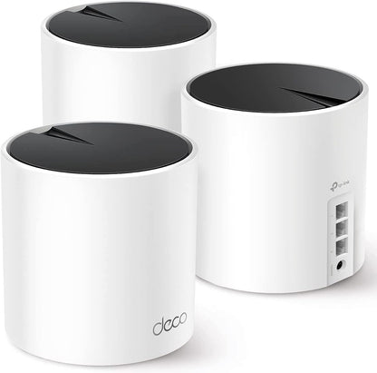 TP-Link 𝐃𝐞𝐜𝐨 X55 AX3000 WiFi 6 Mesh System - Covers up to 6500 Sq.Ft. , Replaces Wireless Router and Extender, 3 Gigabit ports per unit, supports Ethernet Backhaul (3-pack)