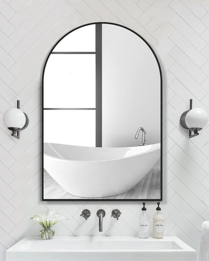 TinyTimes 64''x21'' Arched Full Length Mirror with Stand, Full Body Mirror, Mirrors Full Length Floor Freestanding, Wall Mounted Mirrors for Bedroom Living Room Cloakroom (Gold)