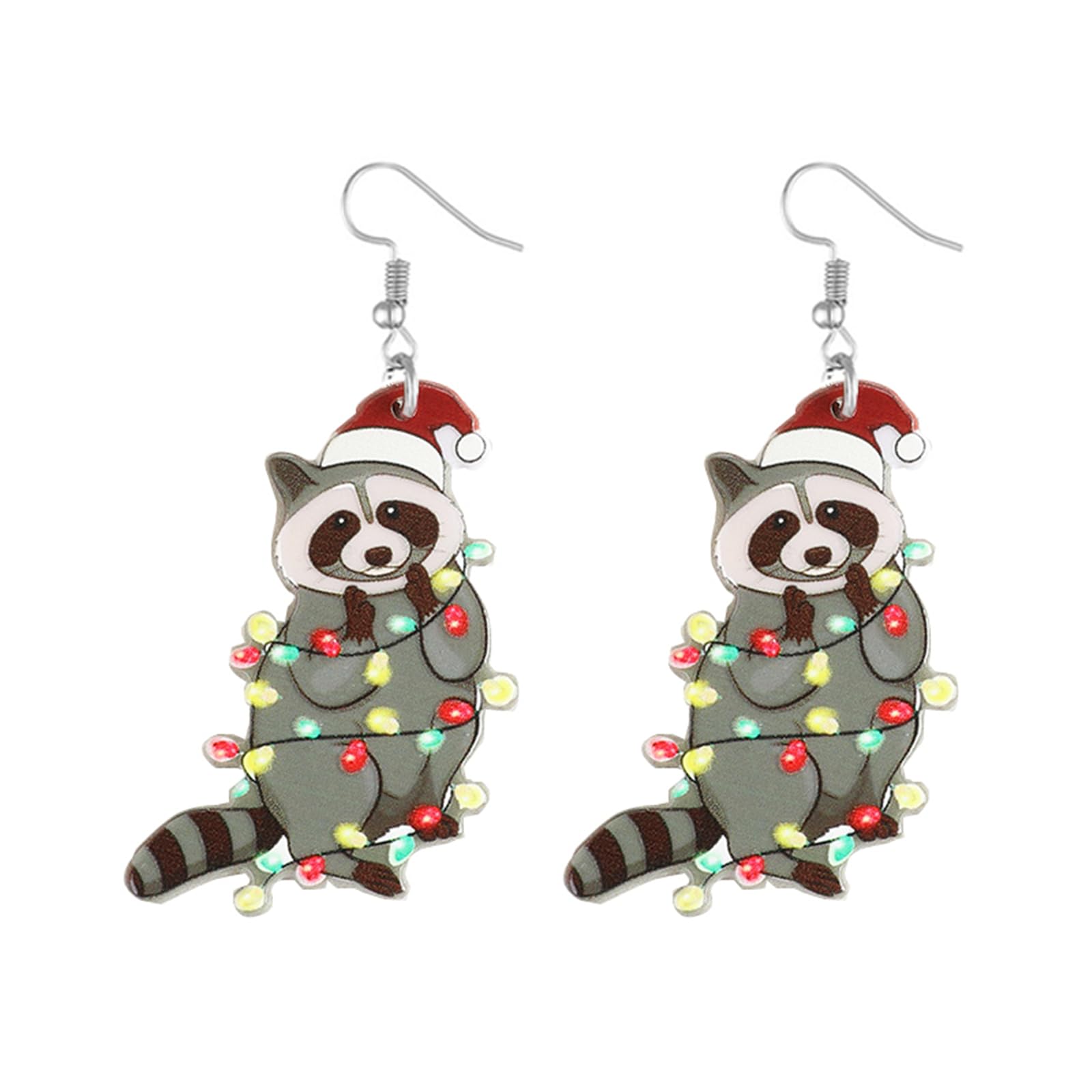 Christmas Earrings For Women Cute Colorful Acrylic Christmas Santa Claus HO HO HO Tree Gingerbread Man Dangle Drop Holiday Earrings Decoration Christmas Jewelry Gifts