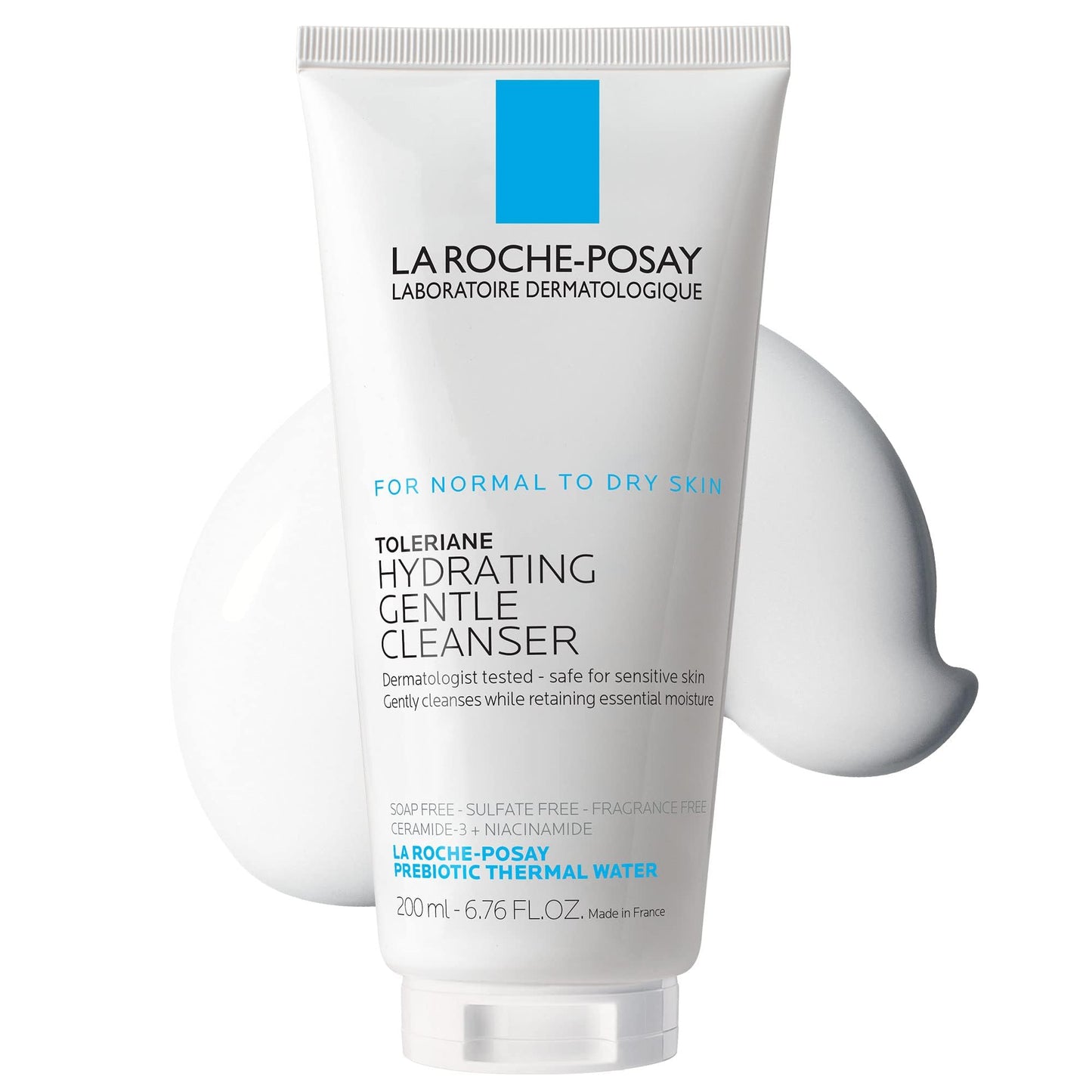 La Roche-Posay Toleriane Hydrating Gentle Face Cleanser, Hydrating Facial Cleanser With Niacinamide + Ceramides, Daily Face Wash For Dry Skin To Normal Skin, Sensitive Skin Tested, Fragrance Free
