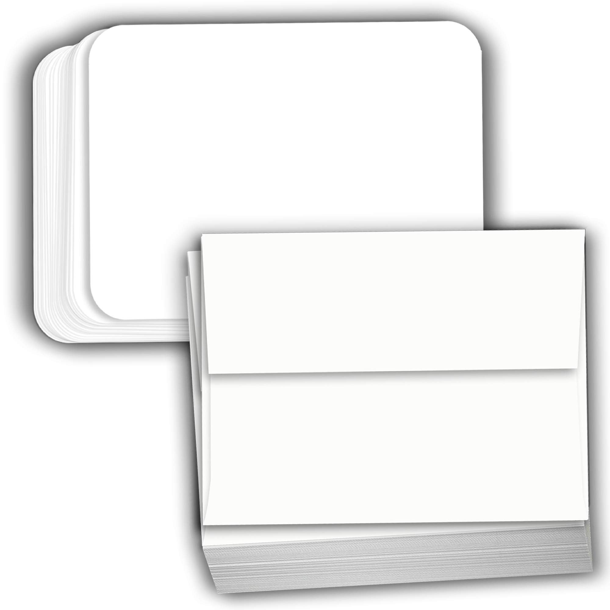 Hamilco White Cardstock Thick Paper - Blank Index Flash Note & Post Cards with Rounded Corners - Greeting Invitations Stationary 4 X 6" Heavy weight 80 lb Card Stock for Printer - 100 Pack