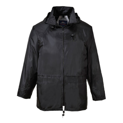 Portwest Classic Rain Jacket Waterproof Work Wear Coat Multi Pockets Outdoor Durable, Navy, X Large