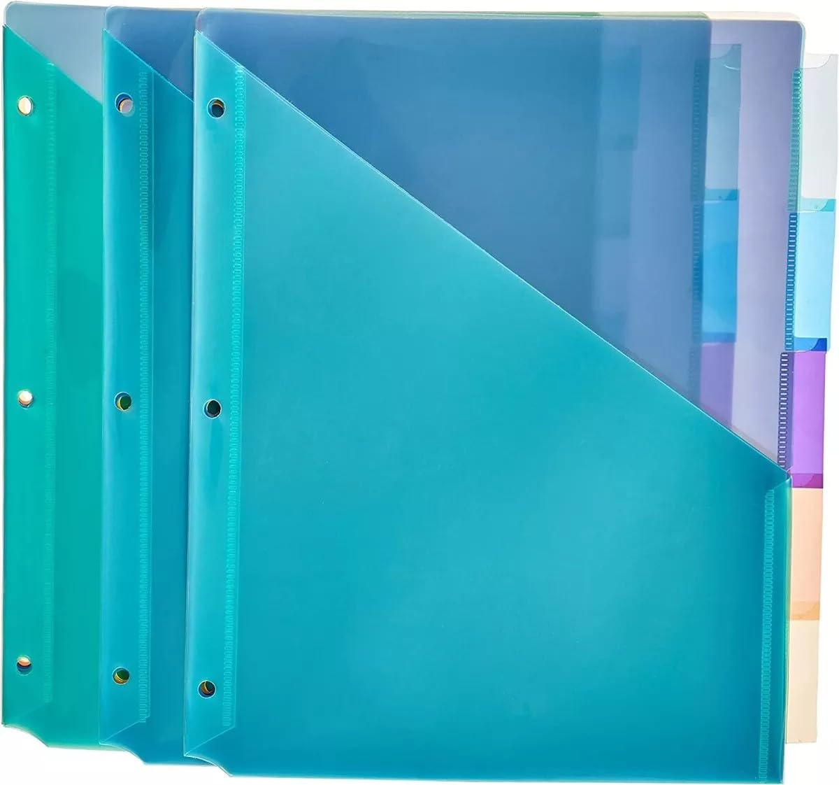 Amazon Basics Tab Dividers for 3 Ring Binder, Two Pocket, Letter Size, Assorted Colors, 24 Count