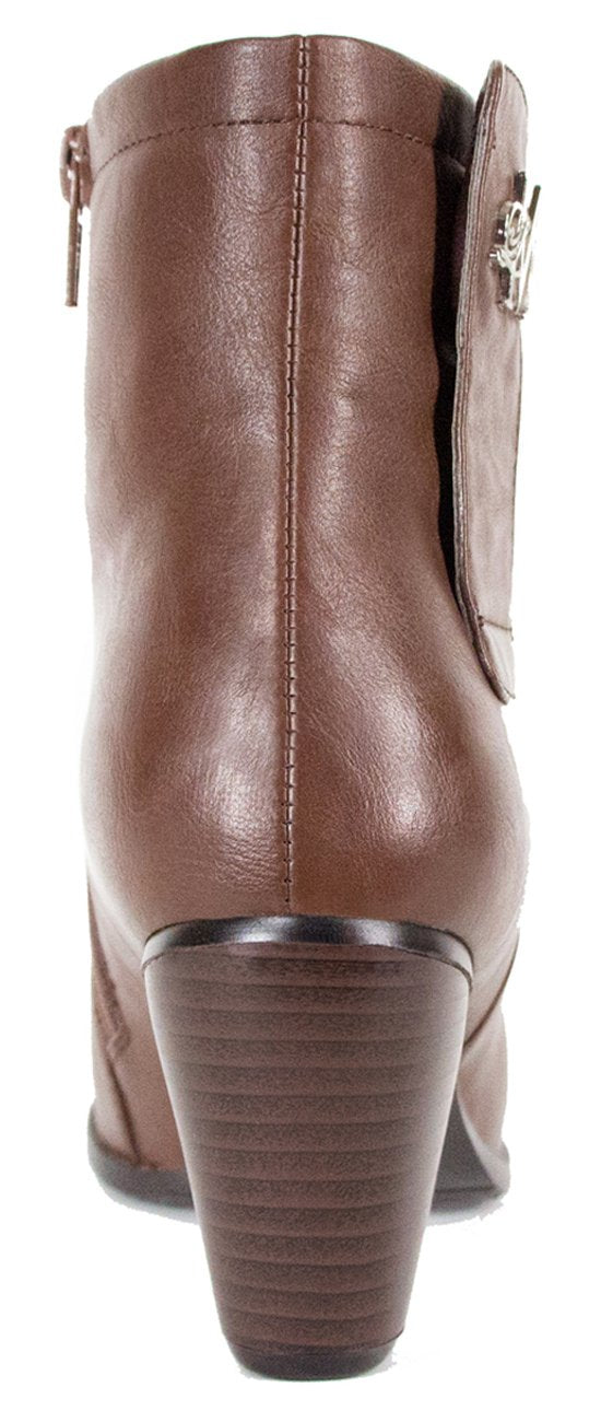 Llynda More Women's 'More Light' Faux Leather Comfortable Mid Heel Ankle Boot