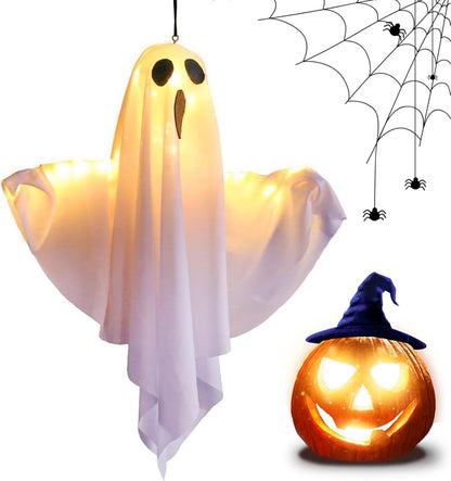 Hanging Ghost Halloween Decorations, Outdoor/Indoor Halloween Decor, Cute Flying Ghosts with Adjustable Arms, Perfect for Trees, Lawns, Porches, Yards, Balconies, and Gardens