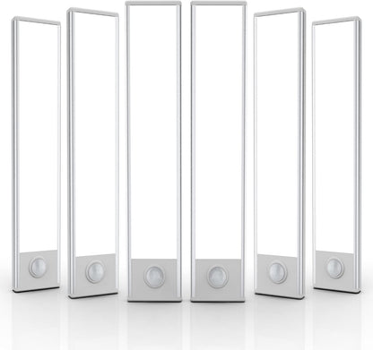 6 Pack Under Cabinet Lights Wireless, 32 LED Motion Sensor Light Indoor Rechargeable Magnetic Closet Lights Battery Operated, Under Counter Lights for Kitchen, Wardrobe, Hallway, Stairs