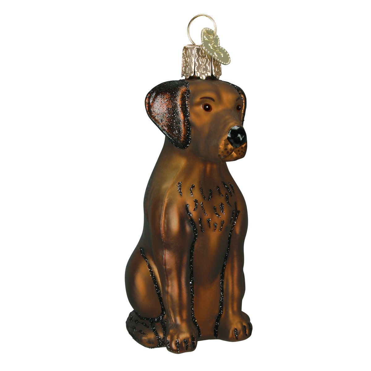 Old World Christmas Black Labrador Dog Collection Glass Blown Ornaments for Christmas Tree 3.75 x 1.5