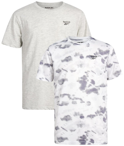 Reebok Boys' Athletic T-Shirt - 2 Pack Short Sleeve Crew Neck Active Performance Logo Graphic Tees for Boys (Sizes: 8-20)