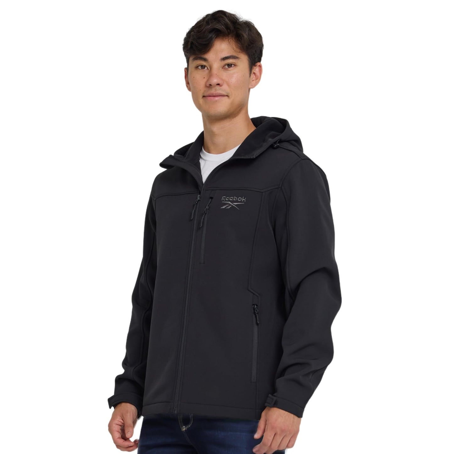 Reebok Waterproof Soft Shell Rain Jacket Men - Rain Coat, Softshell Windbreaker with Hood