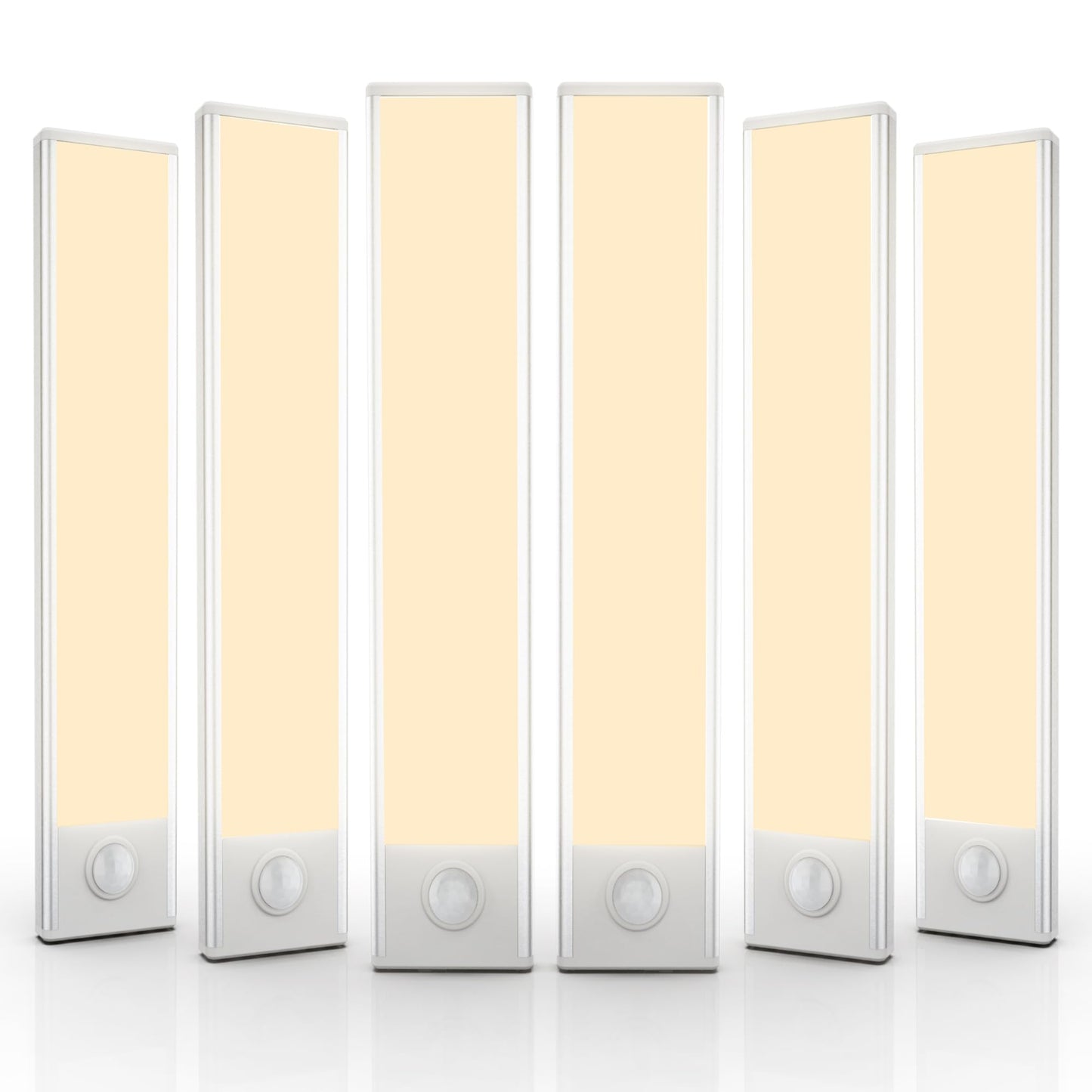 6 Pack Under Cabinet Lights Wireless, 32 LED Motion Sensor Light Indoor Rechargeable Magnetic Closet Lights Battery Operated, Under Counter Lights for Kitchen, Wardrobe, Hallway, Stairs