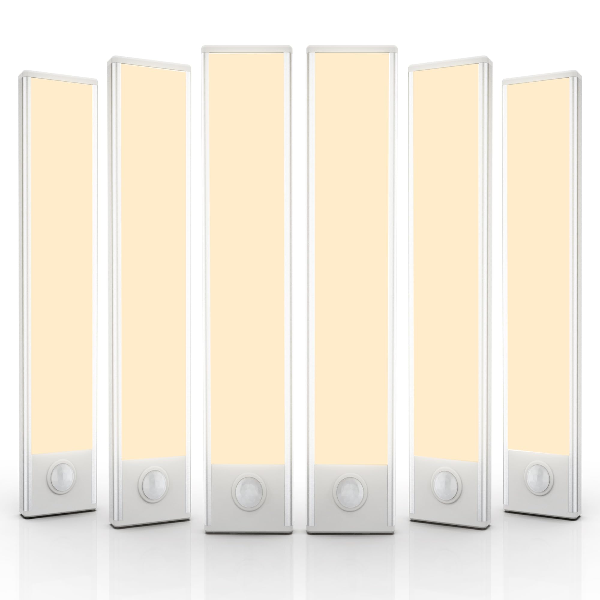 6 Pack Under Cabinet Lights Wireless, 32 LED Motion Sensor Light Indoor Rechargeable Magnetic Closet Lights Battery Operated, Under Counter Lights for Kitchen, Wardrobe, Hallway, Stairs
