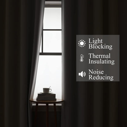Estelar Textiler Beige and Greyish White Blackout Curtains for Living Room, Full Room Darkening Gradient Drapes for Bedroom, Thermal Insulated Ombre Grommet Curtains for Dining Room,52Wx84L,2 Panels