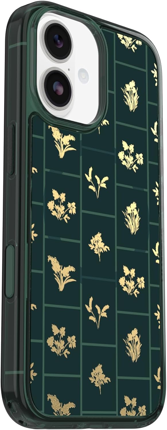 OtterBox iPhone 17 Symmetry Series Clear Case - Golden Bloom - Green